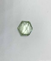 Front view of hexagon quartz showing color and cut