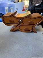 Front view of Art Nouveau style solid wood jewellery box