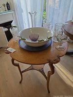 Overall view of table with all items displayed