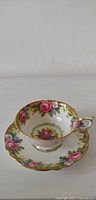 Teacup on saucer front view