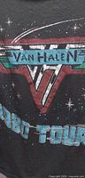 Close-up of Van Halen logo and tour text