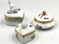 All three Herend trinket boxes grouped