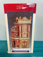 Front of boxed Lemax Caddington Village Powell Street Fire House