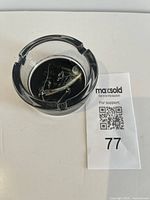 Top view showing skeleton design inside glass ashtray