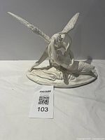 Front view of white Cupid and Psyche replica sculpture