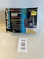 Front of retail box showing model and features