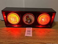 Front view powered showing left and right lenses lit