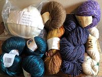 Group shot of all yarn and roving in lot