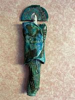 Full view of ceramic kimono woman wall sculpture