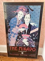 Full front view of framed The Mikado poster