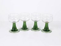 Full set of four Roemer glasses front view