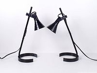 Both Ikea Lagra desk lamps side by side showing overall form and finish