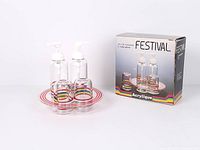 boxed Festival acrylic condiment set showing all components