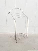 front view of chrome towel stand