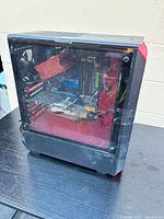 Full view of left side showing tempered glass, internal components