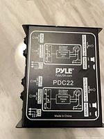 Top view showing PyleUSA PDC22 labeling and signal diagram