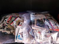 Two large Ziploc bags filled with loose hockey trading cards