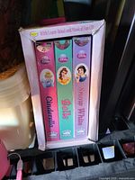 Front view of Disney Princess slipcase showing spines of Cinderella, Belle, Snow White books