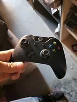 Front view of black Xbox wireless controller