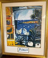 Full view of framed Picasso print