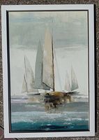 Full frontal view of framed Quiet Boats print