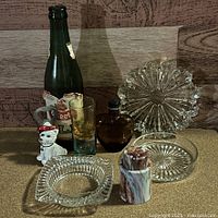All nine barware and decorative items grouped together on countertop