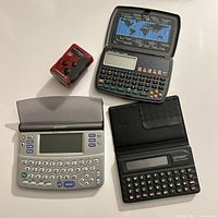 Group shot of five devices on table