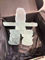 Single frosted glass inukshuk in gift box