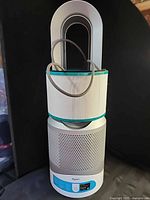 Full view of Dyson air purifier fan with filters installed