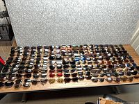 Wide view of entire collection laid out on table