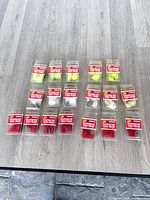 All 20 unopened packs laid out showing colour variety