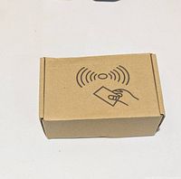 sealed cardboard box with RFID symbol