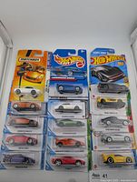Full view of all fifteen sealed diecast cars