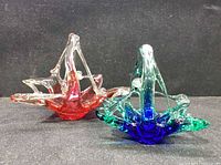 Both Murano glass baskets showing colours and form