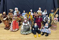 Full group of Santon figurines on table