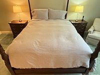 Full bed displaying duvet cover and overall appearance