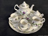 Complete miniature tea set on tray