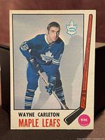 Front of Wayne Carleton O-Pee-Chee card showing player image and card design