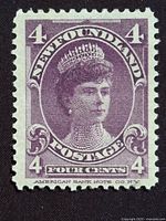 Front of Newfoundland 4¢ Duchess of York violet stamp