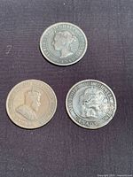 Group shot of three Canadian large cent coins