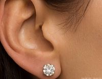 Earring worn on ear showing size and appearance