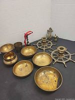 All items laid out together showing variety and scale