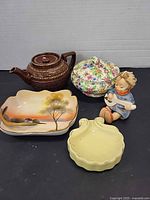 Group shot of all five ceramic items