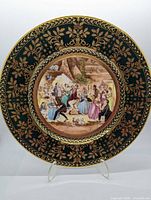 Front view of Caverswall Christmas plate showing full design