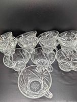 Top view of all 12 punch cups showing starburst bases