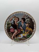 Front view of porcelain plate on stand