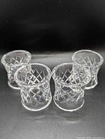 Front view of all four crystal napkin rings
