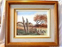 Full view of framed R. Berthiaume painting