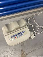 Top view of Evergain aerobic exerciser showing foot cradle and branding