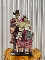 Front view of bride and groom dolls on base